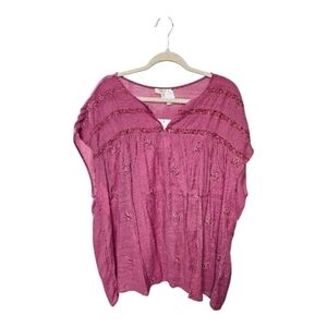 Elegant Pink Embroidered Blouse